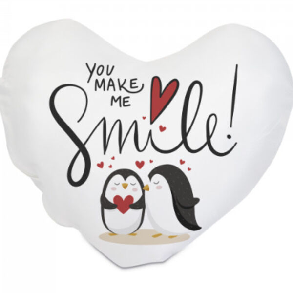 Pillow case white satined Herz Miniaturansicht